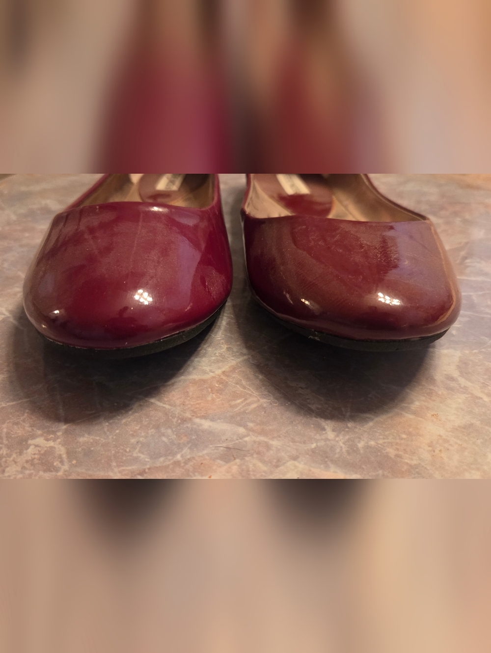 Steve Madden Burgundy Patent Round-Toe Ballet Flats - Picture 2 of 6